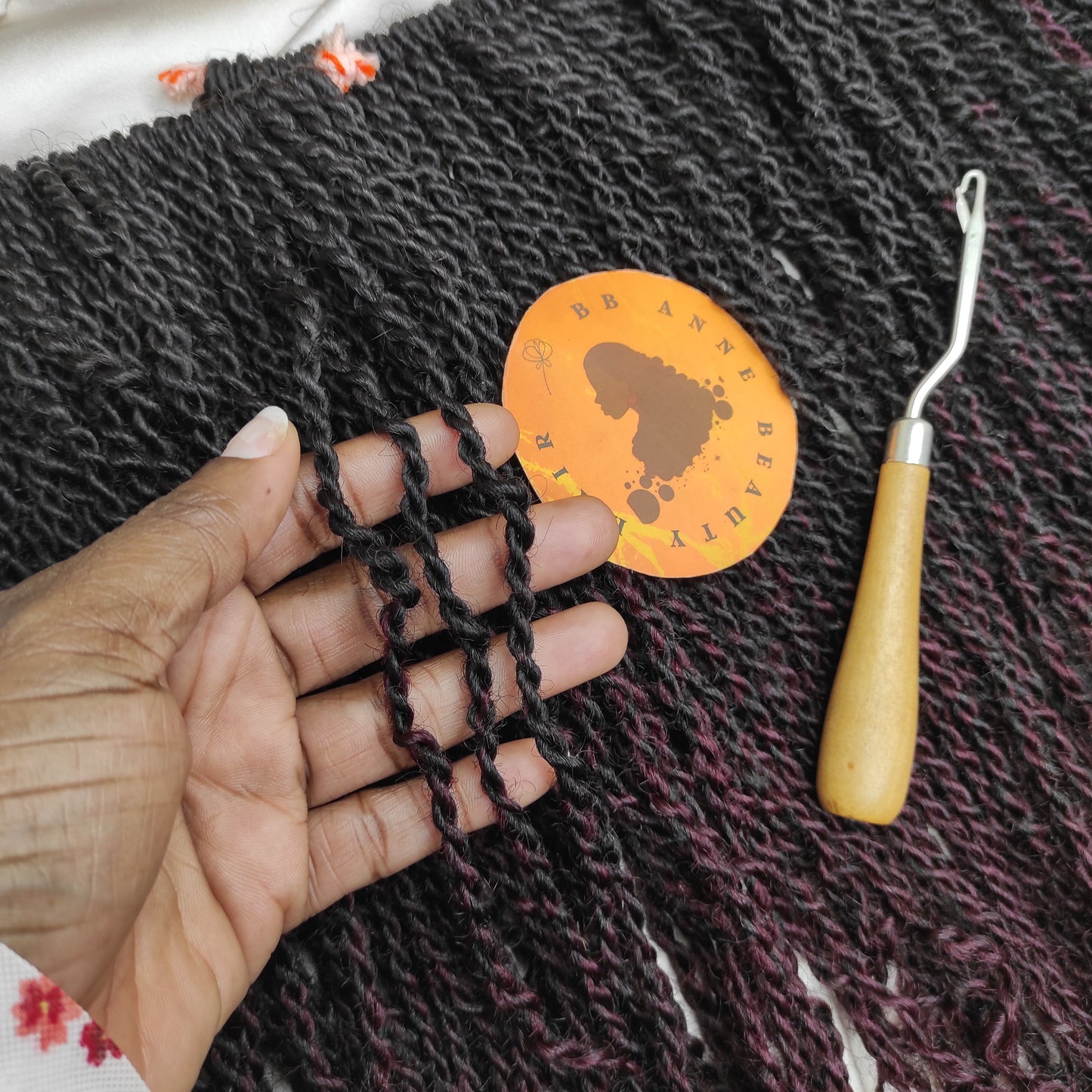 Pre-looped Afro Kinky human hair twists for easy crochet braid installation