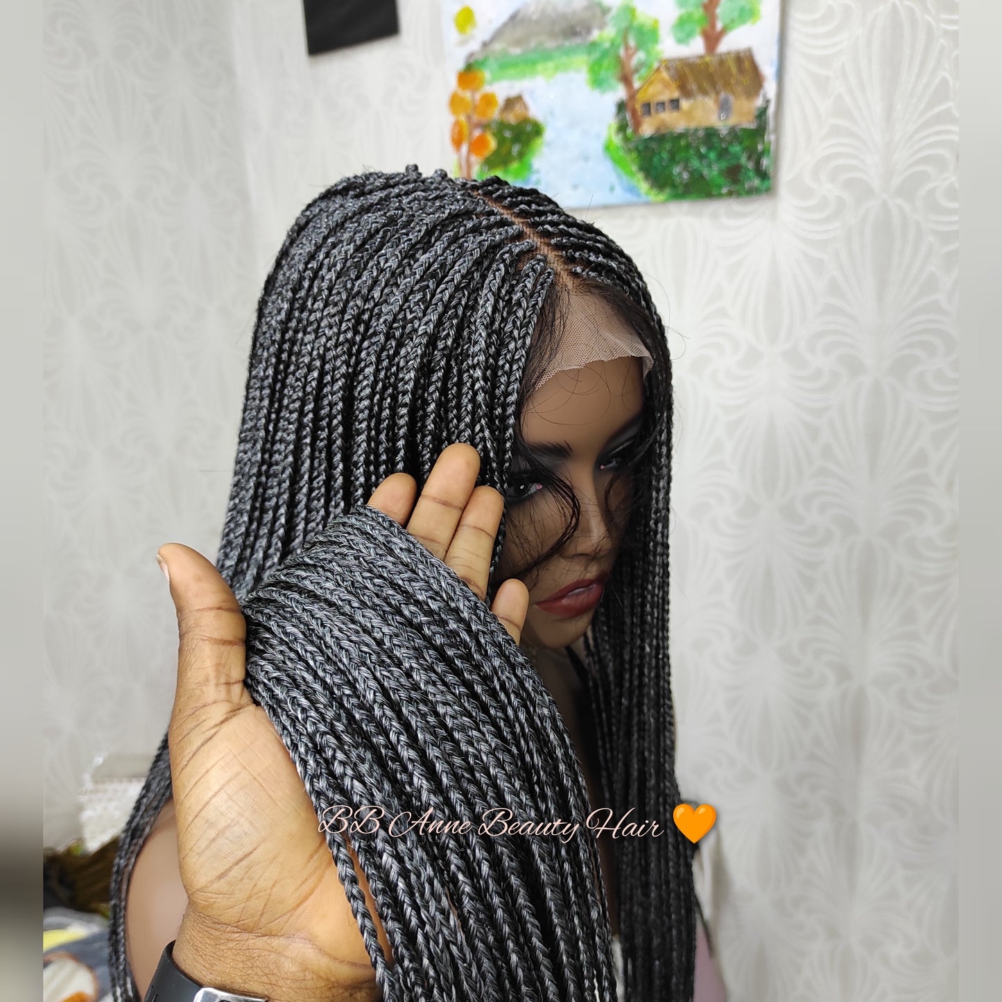 Microtresses 24" | Fermeture | Sel et poivre | Gris | Prêt à expédier