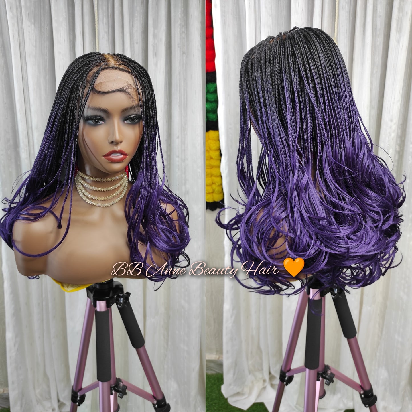 14" Selena | 5x5" Closure | Ombre 1/purple | READY-TO-SHIP