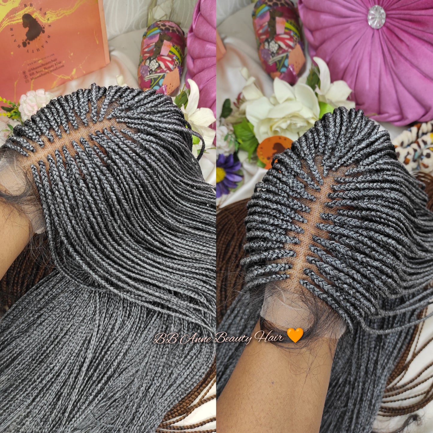 Microtresses 24" | Fermeture | Sel et poivre | Gris | Prêt à expédier