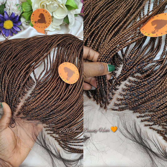 Micro Box Braids Fechamento/Frontal/Topper