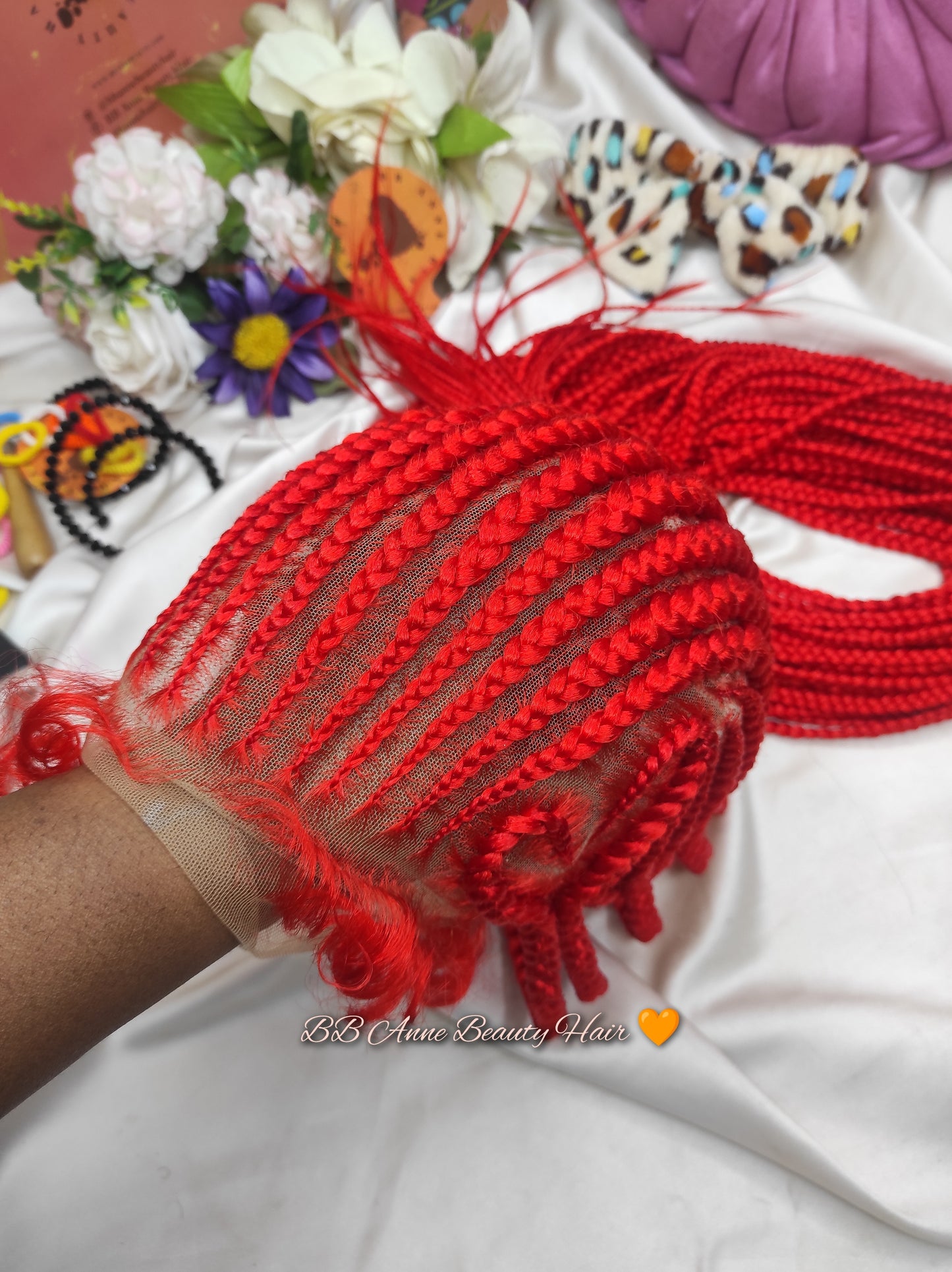 TRESSES ARRIÈRE + Motif cœur | Dentelle intégrale | Racines colorées