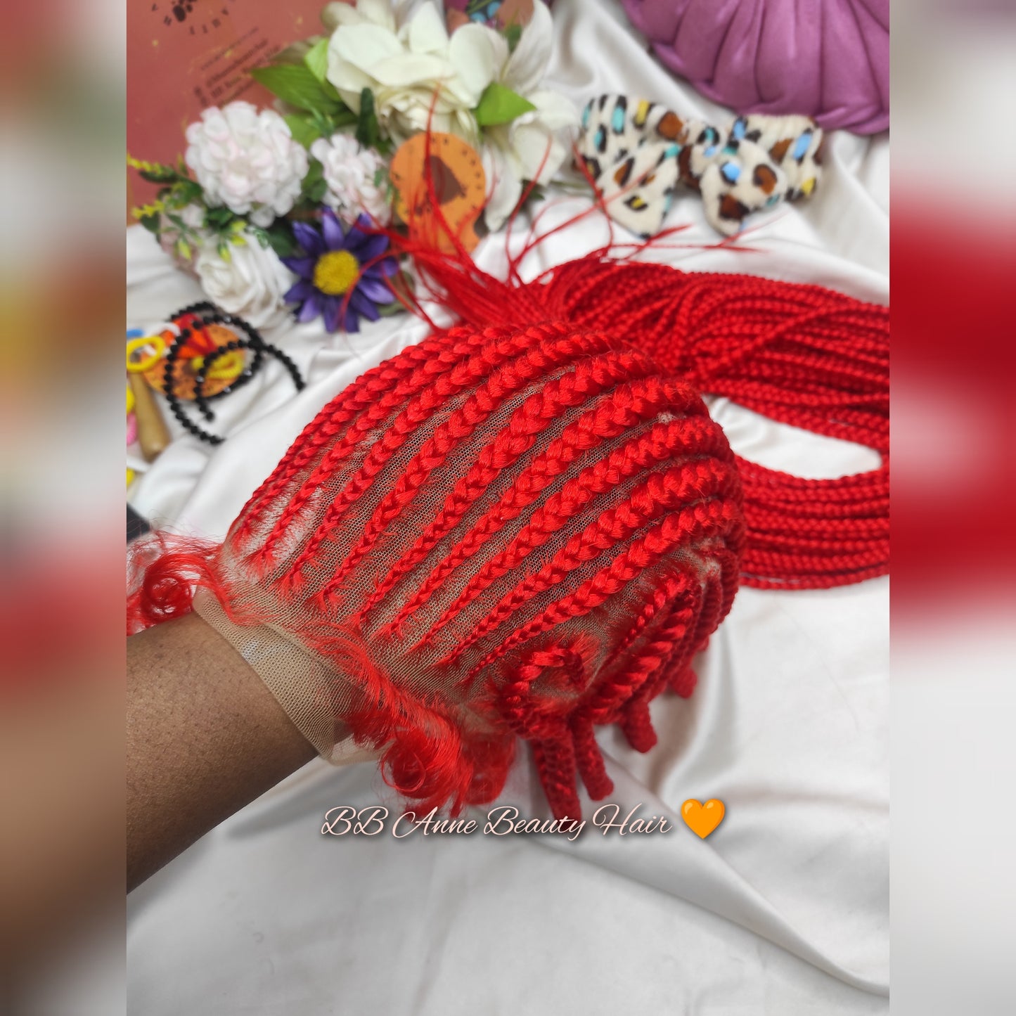 TRESSES ARRIÈRE + Motif cœur | Dentelle intégrale | Racines colorées