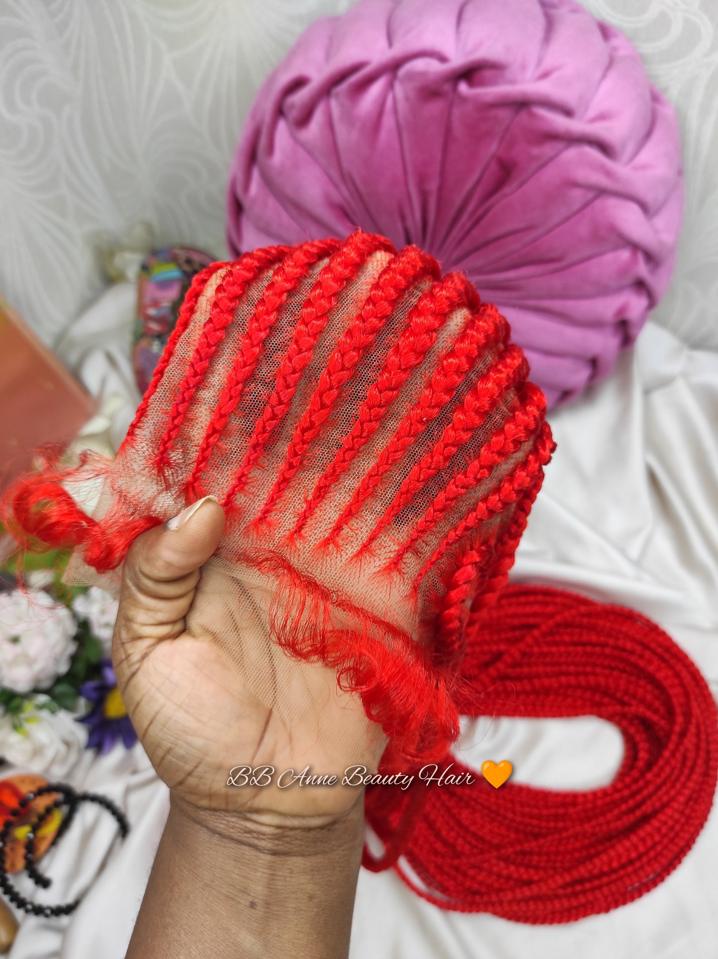 TRESSES ARRIÈRE + Motif cœur | Dentelle intégrale | Racines colorées