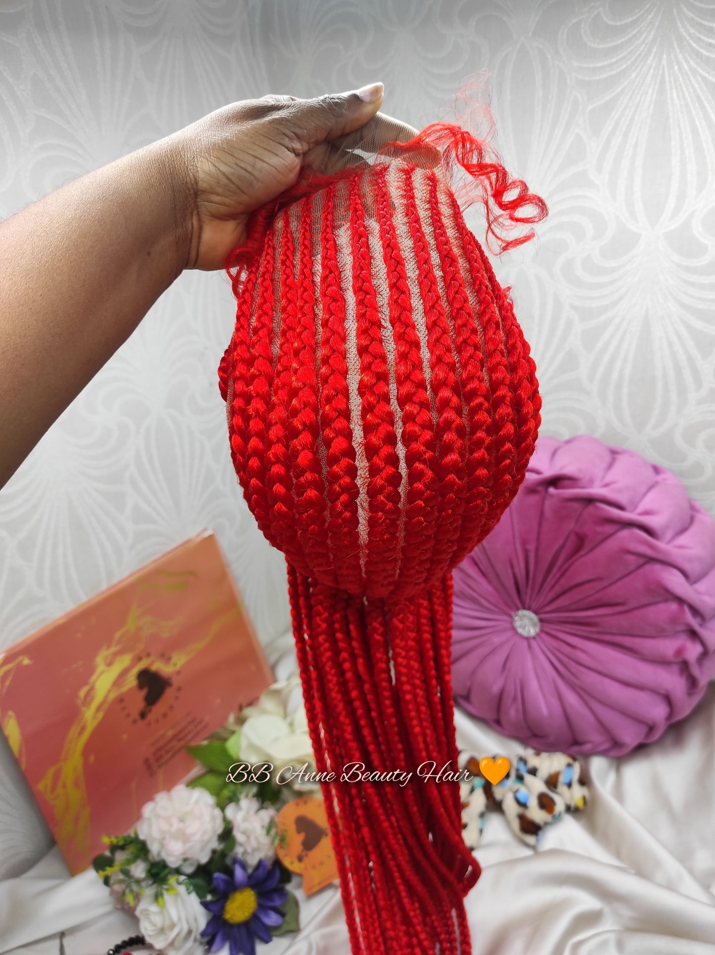 TRESSES ARRIÈRE + Motif cœur | Dentelle intégrale | Racines colorées
