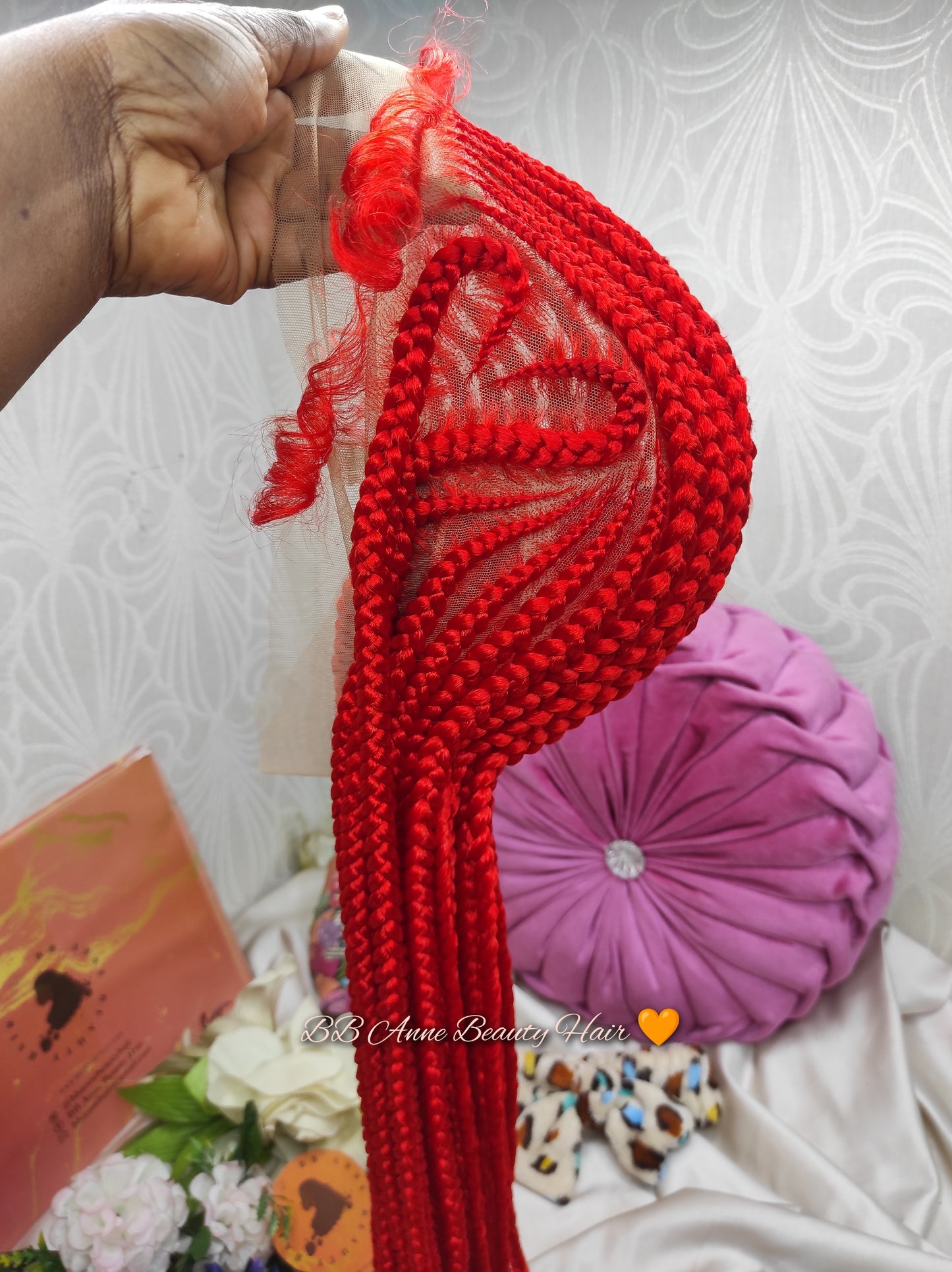 TRESSES ARRIÈRE + Motif cœur | Dentelle intégrale | Racines colorées
