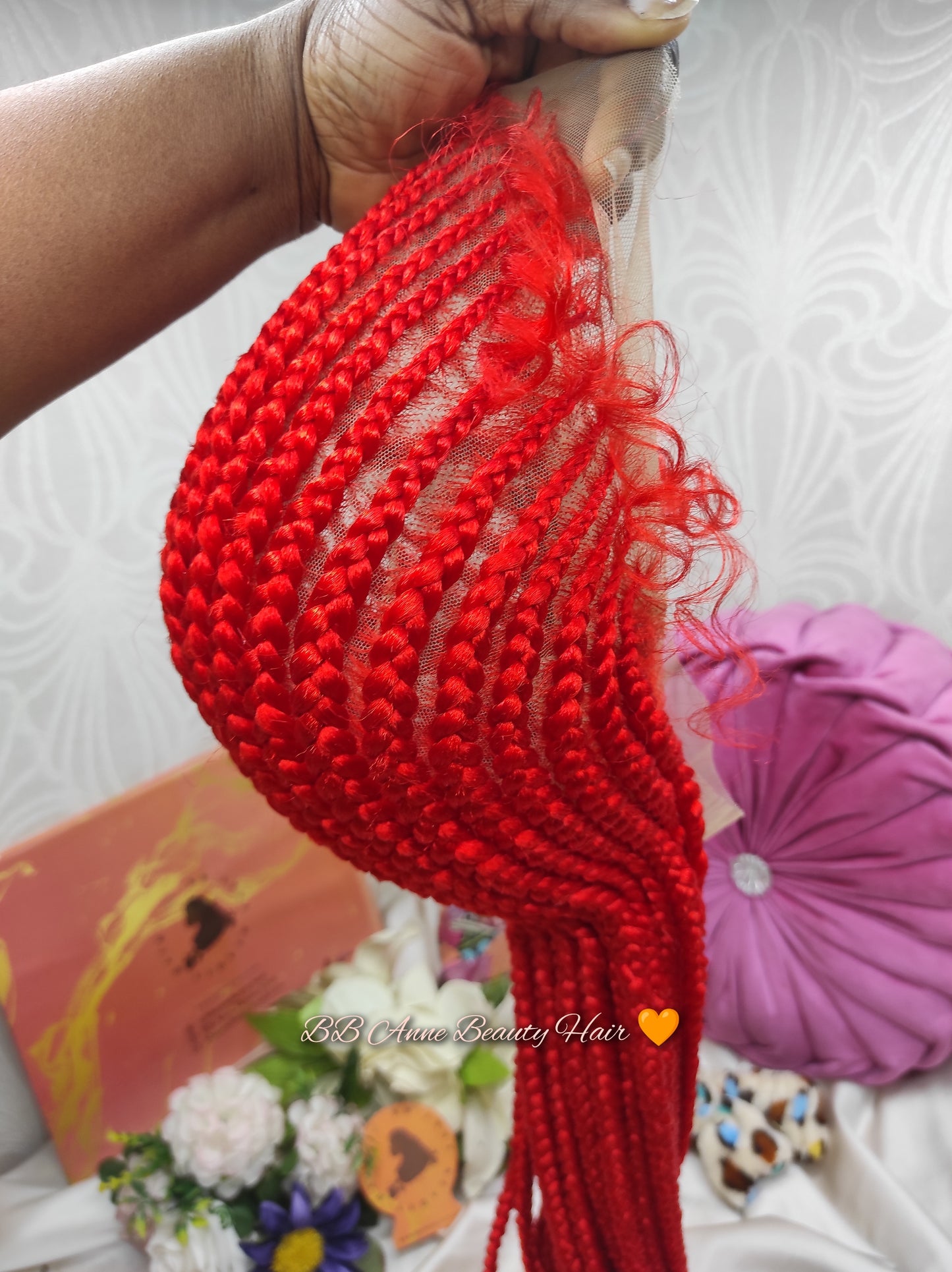 TRESSES ARRIÈRE + Motif cœur | Dentelle intégrale | Racines colorées