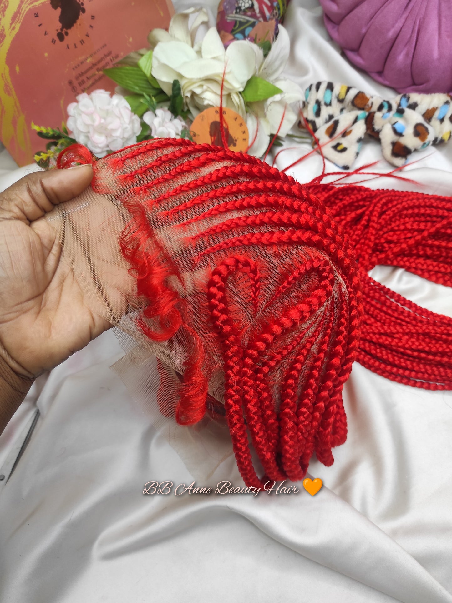TRESSES ARRIÈRE + Motif cœur | Dentelle intégrale | Racines colorées