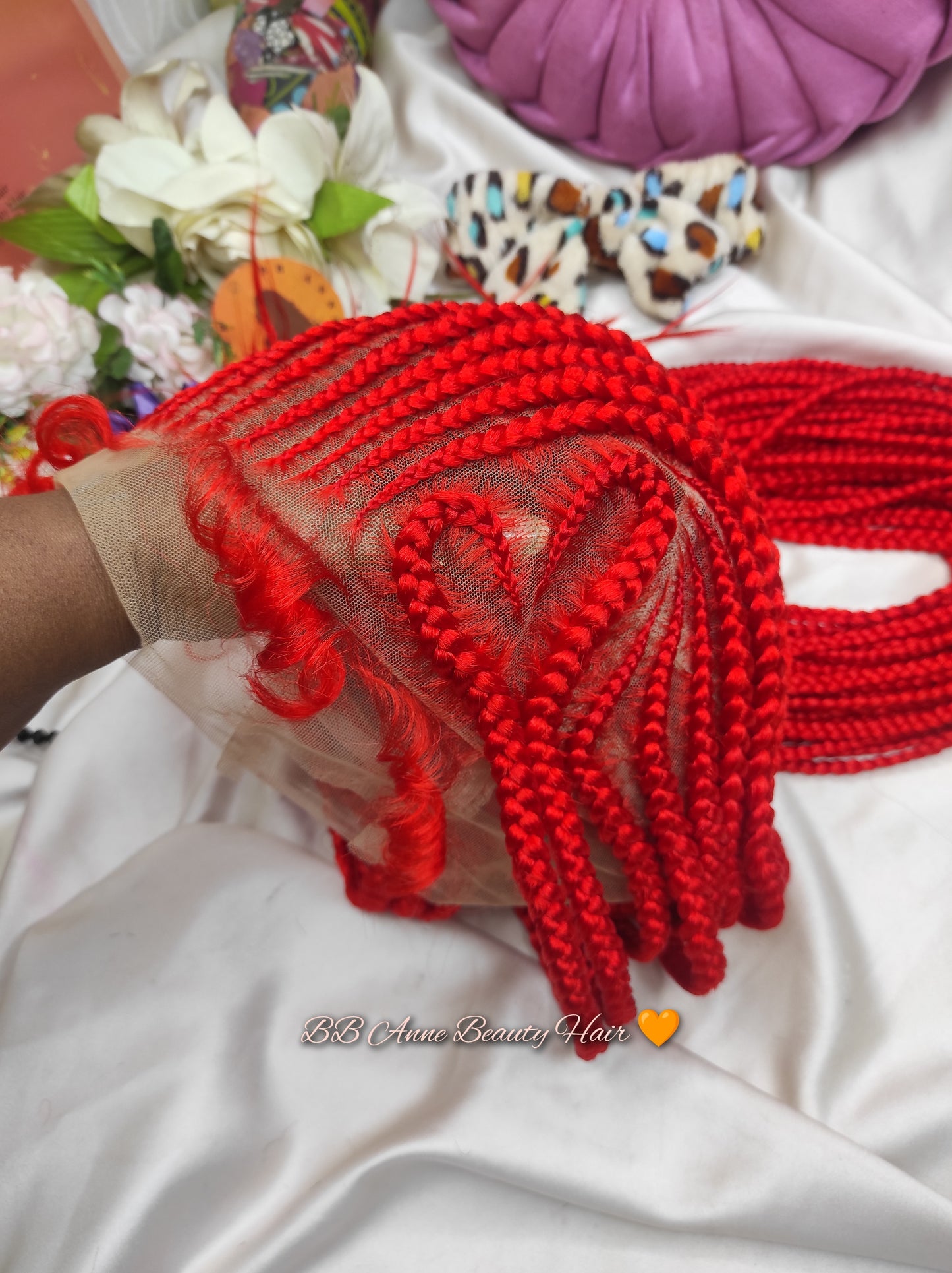 TRESSES ARRIÈRE + Motif cœur | Dentelle intégrale | Racines colorées
