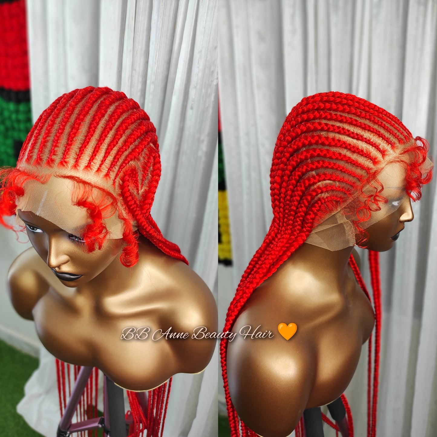 TRESSES ARRIÈRE + Motif cœur | Dentelle intégrale | Racines colorées