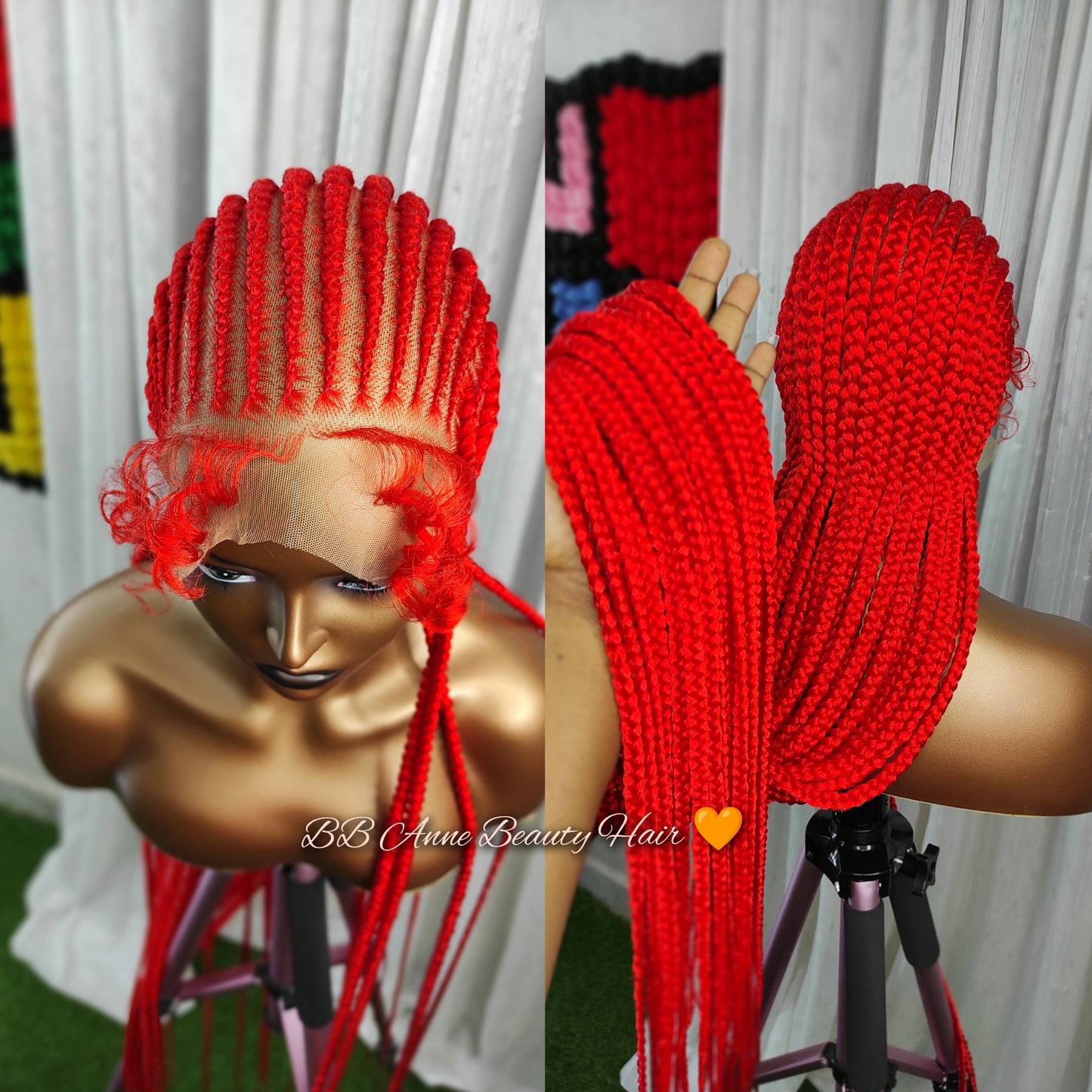 TRESSES ARRIÈRE + Motif cœur | Dentelle intégrale | Racines colorées