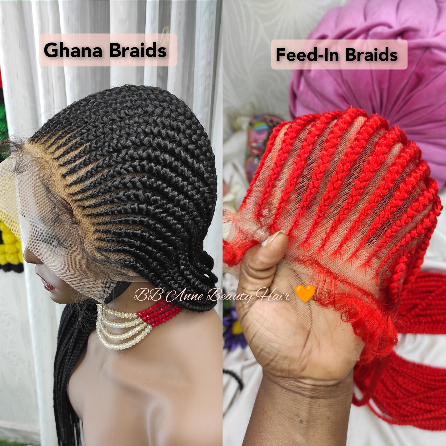 ALL STRAIGHT BACK BRAIDS | Full Lace Unit
