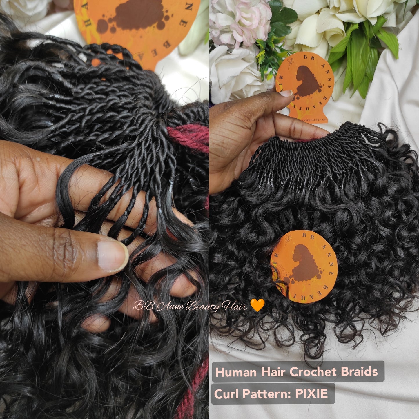 AMARA 100% Human Hair Crochet Braids || PIXIE Curl