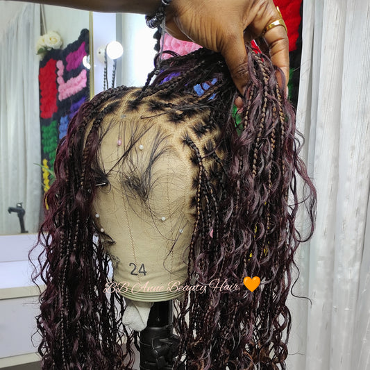 Trança frontal estilo boho cacheado | Cachos de cabelo humano | Comprimentos de 25 a 60 cm
