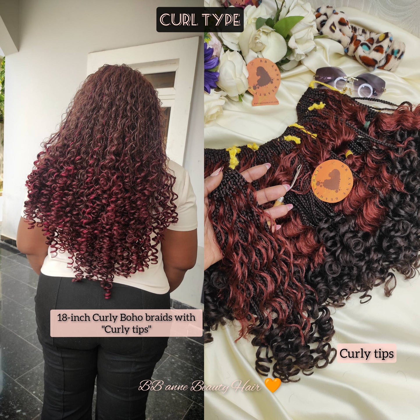 Tranças Boho Cachos - (Tranças em formato de ilha com pontas enroladas) || Cachos sintéticos || Tranças de crochê