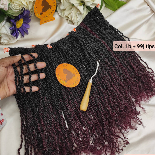 Afro Kinky Crochet Twists made from 100% human hair – natural black twist bundle close-up