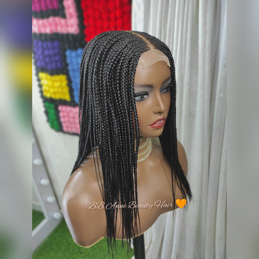 FEED-IN CORNROW FEATHERS | CENTER PART WIG | 2x6" CLOSURE