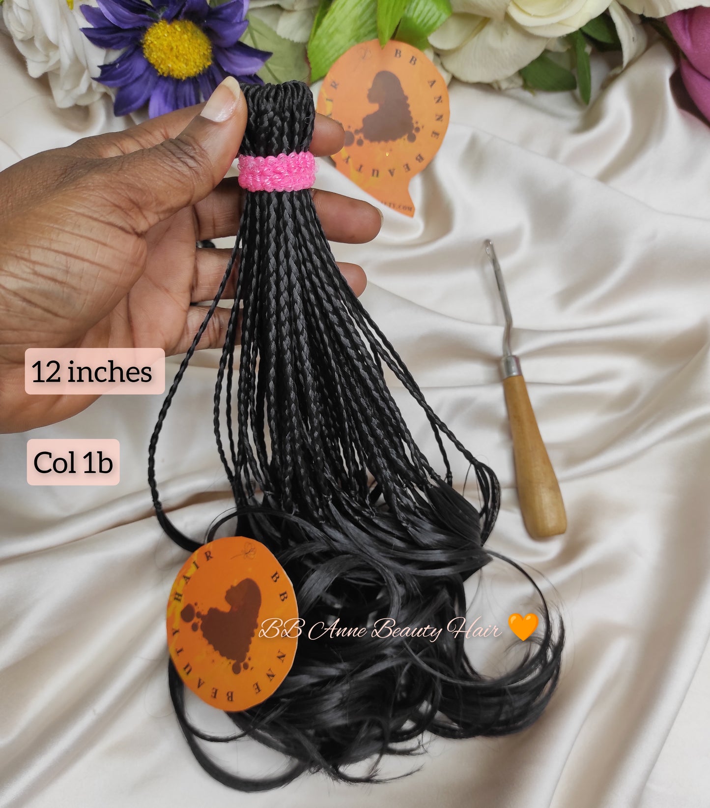 BOHO FRENCH CURL Braided Sew-in Bundle || Braids on tracks/ wefts