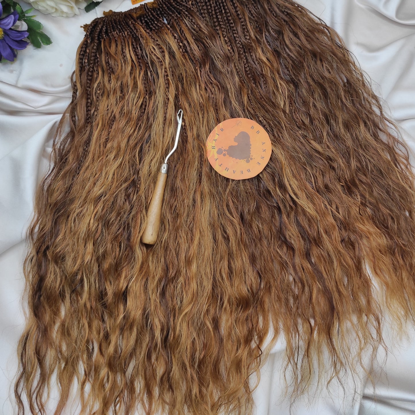 Auburn Blend BOHO-GODDESS Braids 3X || Human Hair Curls || Crochet Braids