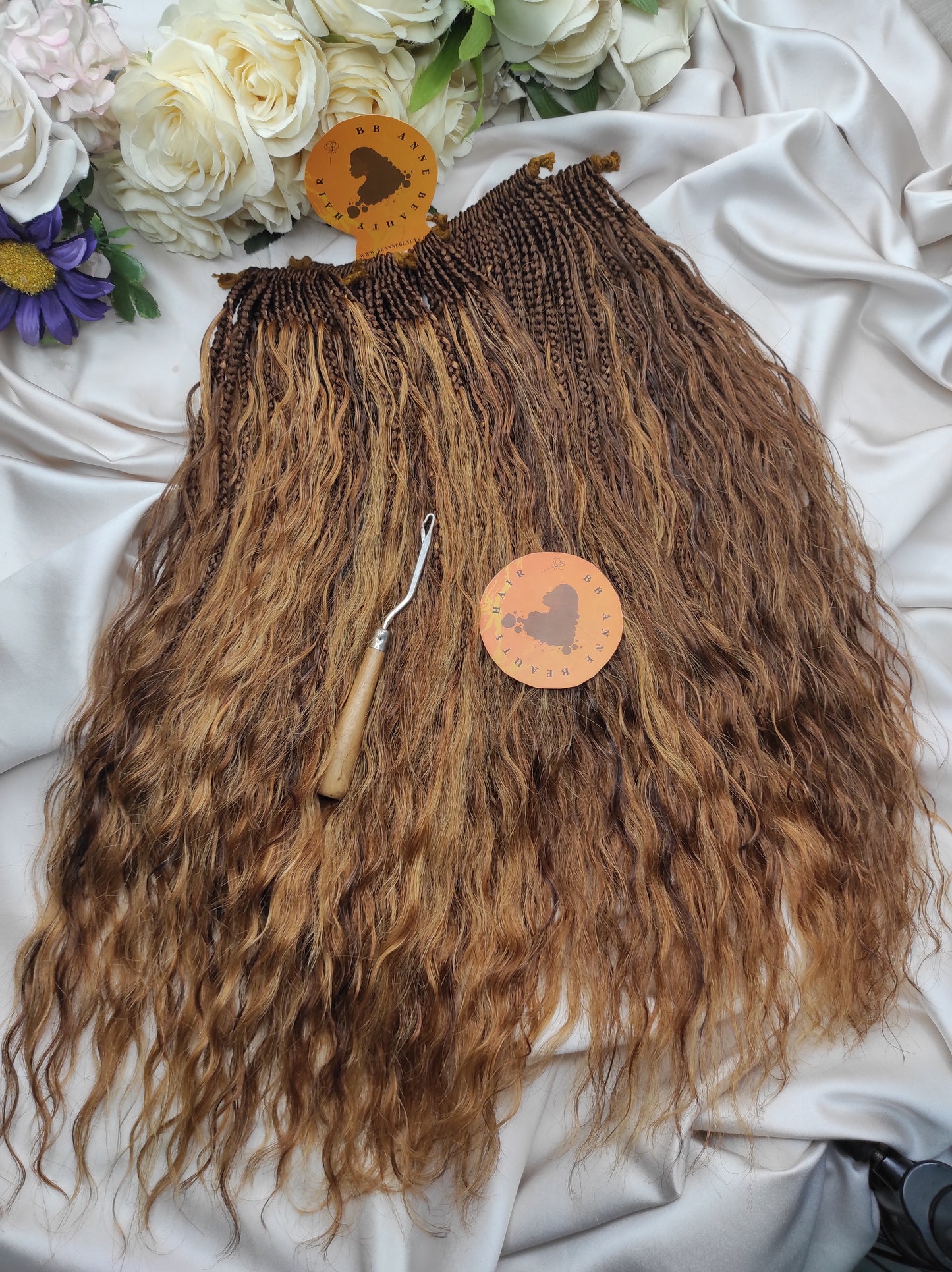 Auburn Blend BOHO-GODDESS Braids 3X || Human Hair Curls || Crochet Braids