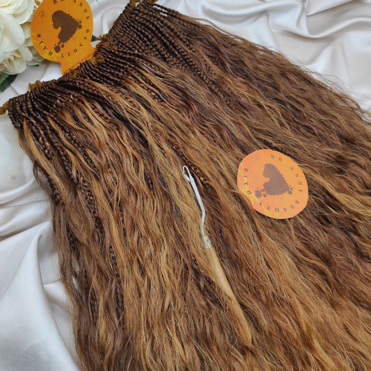 Auburn Blend BOHO-GODDESS Braids 3X || Human Hair Curls || Crochet Braids