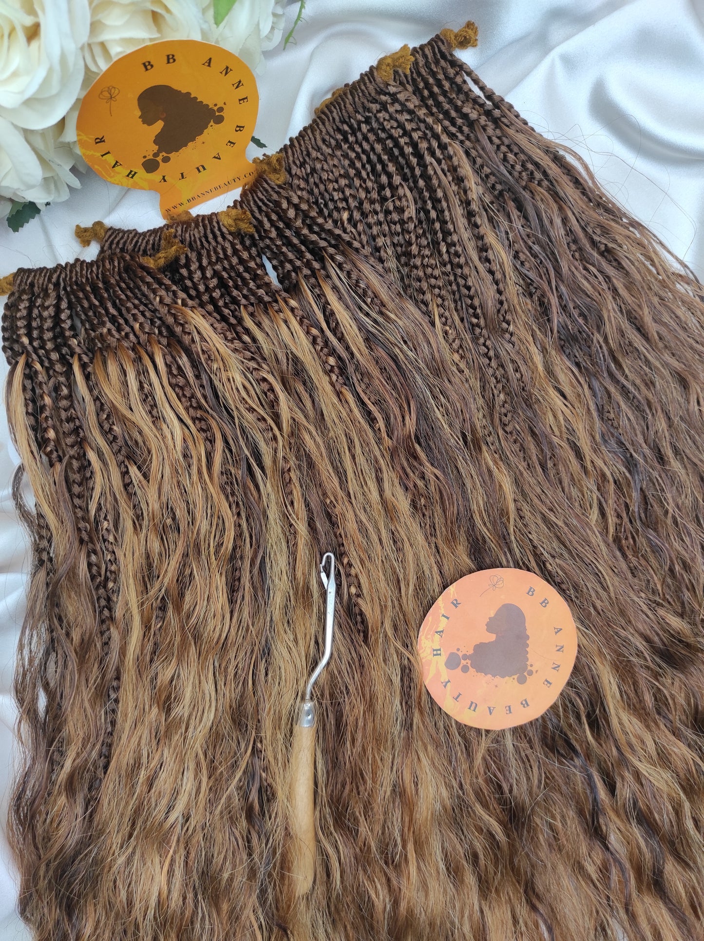 Auburn Blend BOHO-GODDESS Braids 3X || Human Hair Curls || Crochet Braids