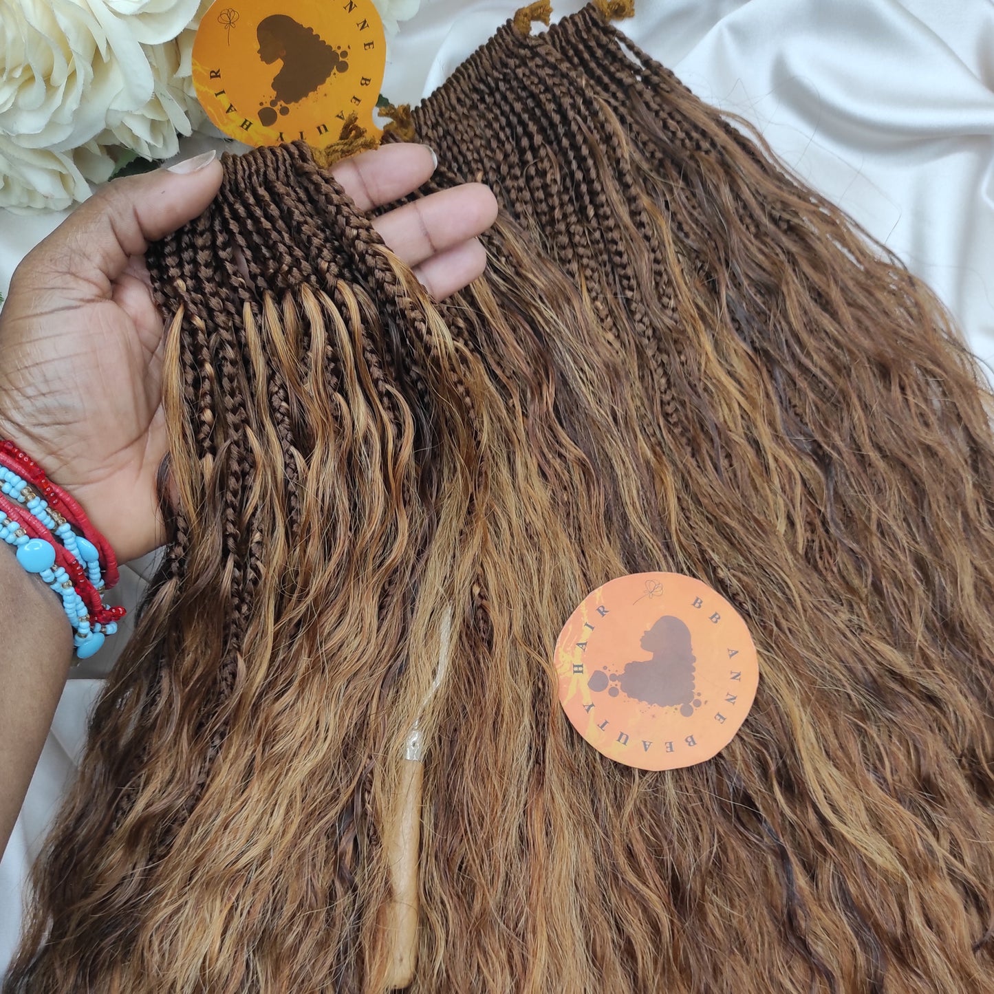 Auburn Blend BOHO-GODDESS Braids 3X || Human Hair Curls || Crochet Braids