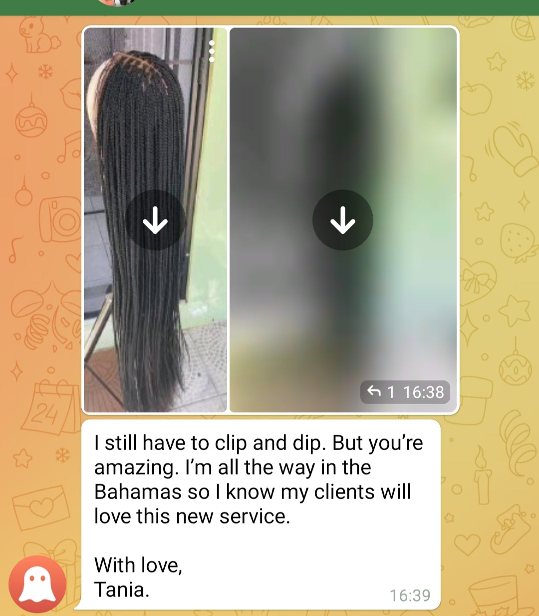 “Student success braided wig made after completing Braided Wigs Pro Course”