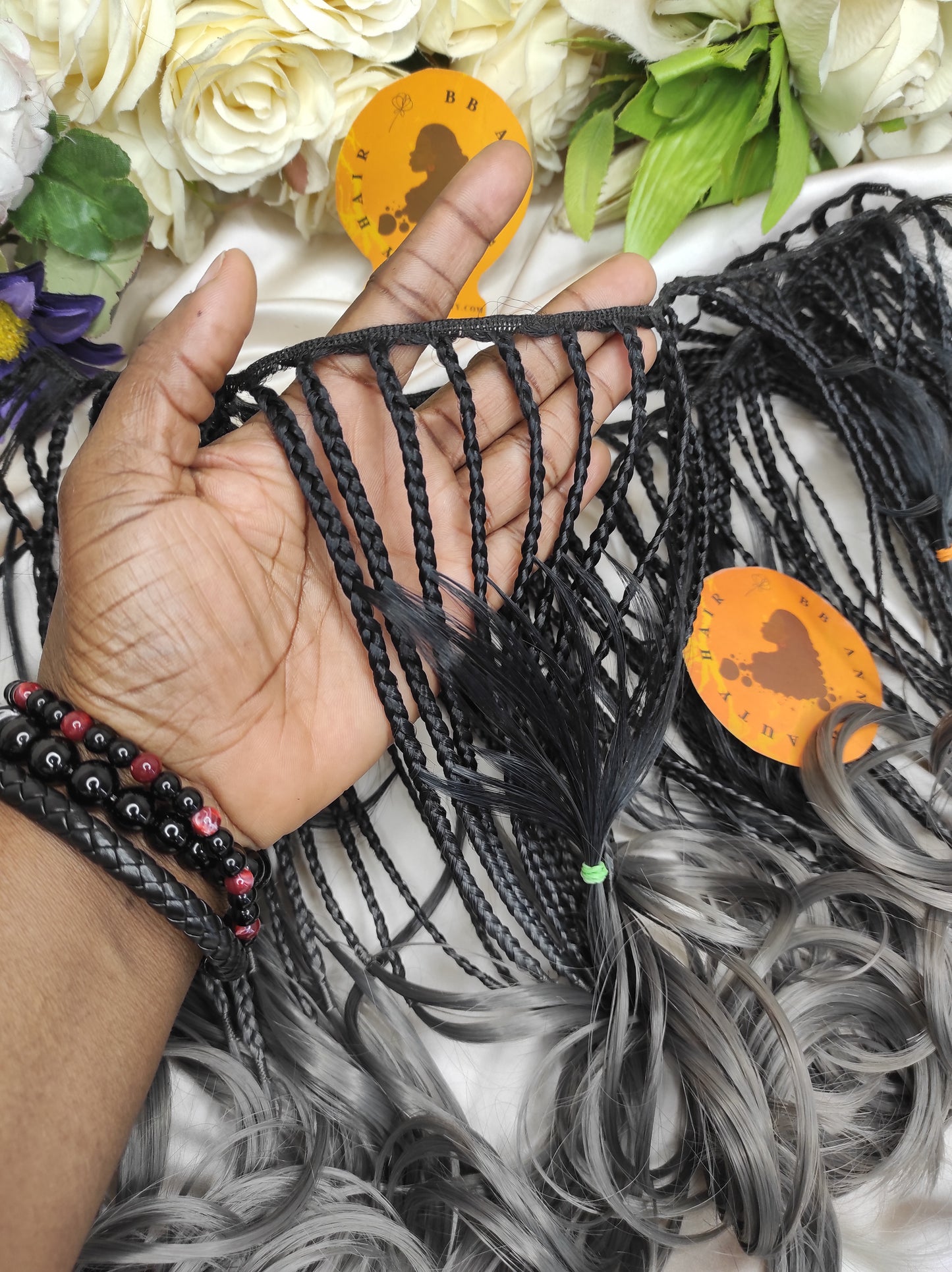 BOHO FRENCH CURL Braided Sew-in Bundle || Braids on tracks/ wefts