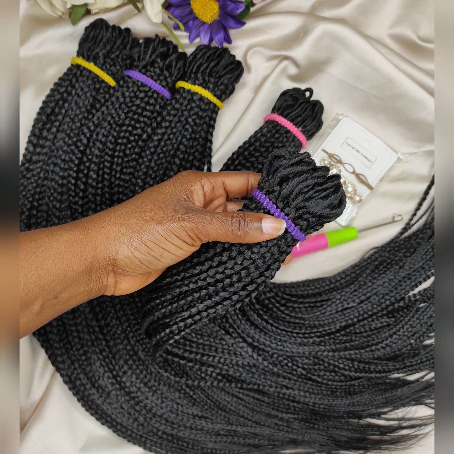 Tranças Box Braids || Tranças de Crochê Retas e Elegantes - Pequenas e Médias