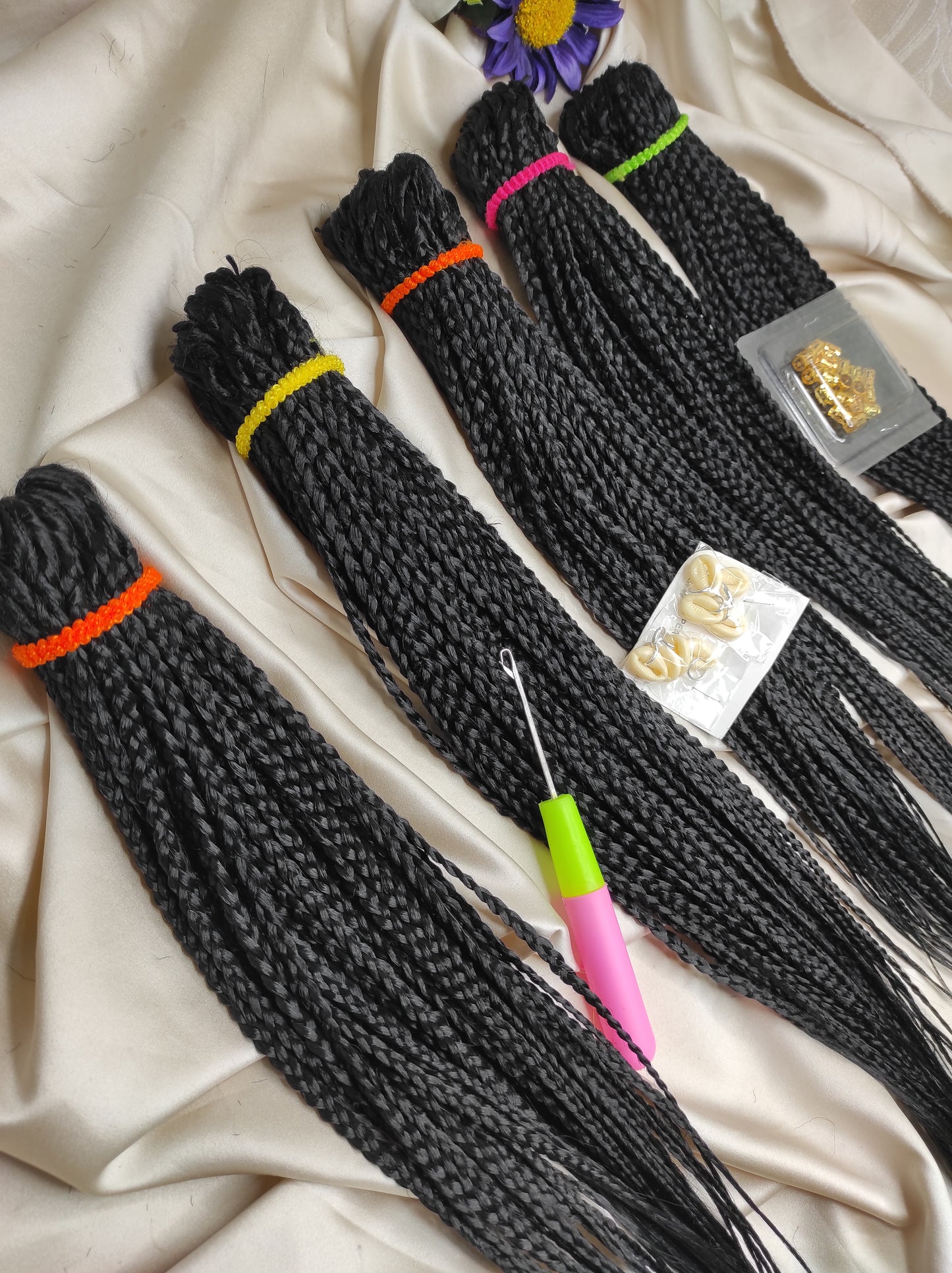Tranças Box Braids || Tranças de Crochê Retas e Elegantes - Pequenas e Médias