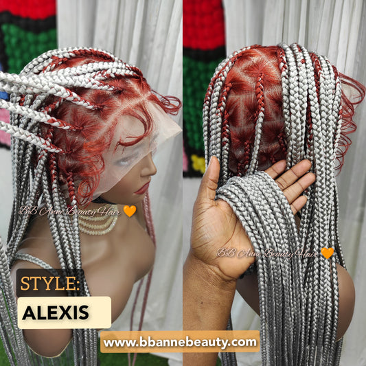 ALEXIS | Cheveux mi-longs sans nœuds | Racines colorées | Unité entièrement en dentelle