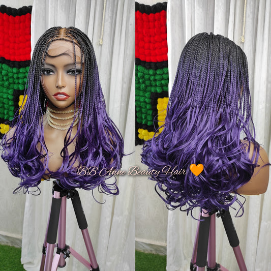 14" Selena | 5x5" Closure | Ombre 1/purple | READY-TO-SHIP