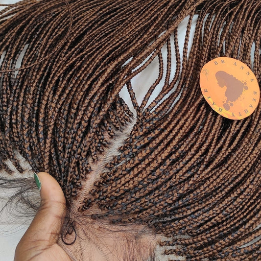 MICRO BOX BRAIDS FRONTAL TOPPER | Box Braids
