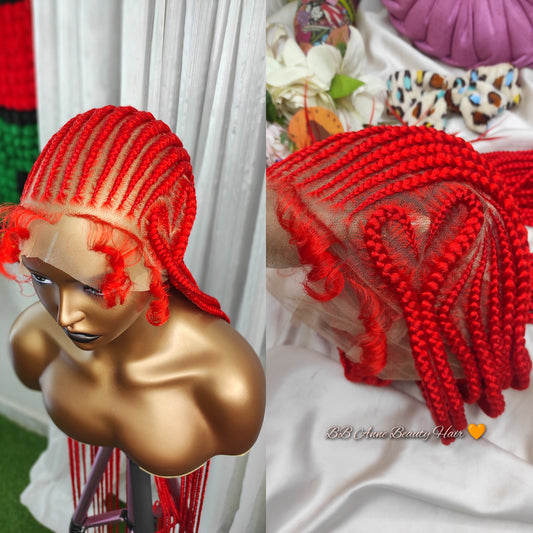 TRESSES ARRIÈRE + Motif cœur | Dentelle intégrale | Racines colorées