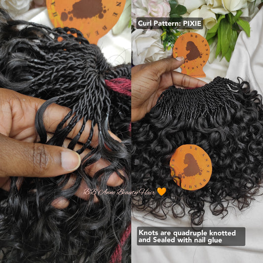 AMARA 100% Human Hair Crochet Braids || PIXIE Curl