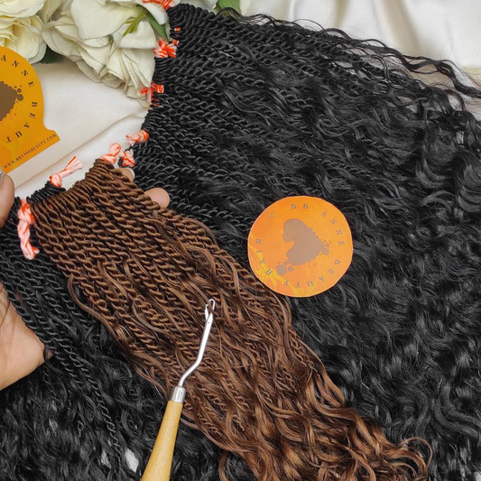 1X BOHO-GODDESS TWISTS WITH HUMAN HAIR DEEP WAVE CURLS || Light Volume || Crochet