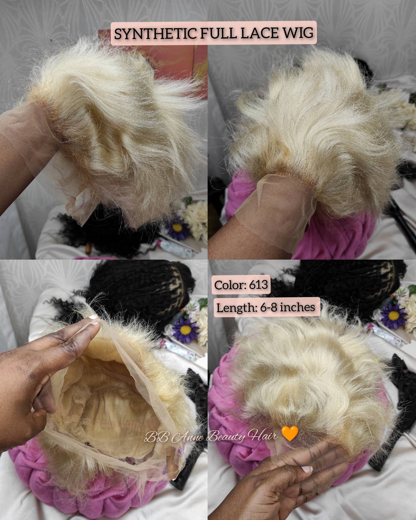 Synthetic Fibre Full Lace Wig For BRAIDERS