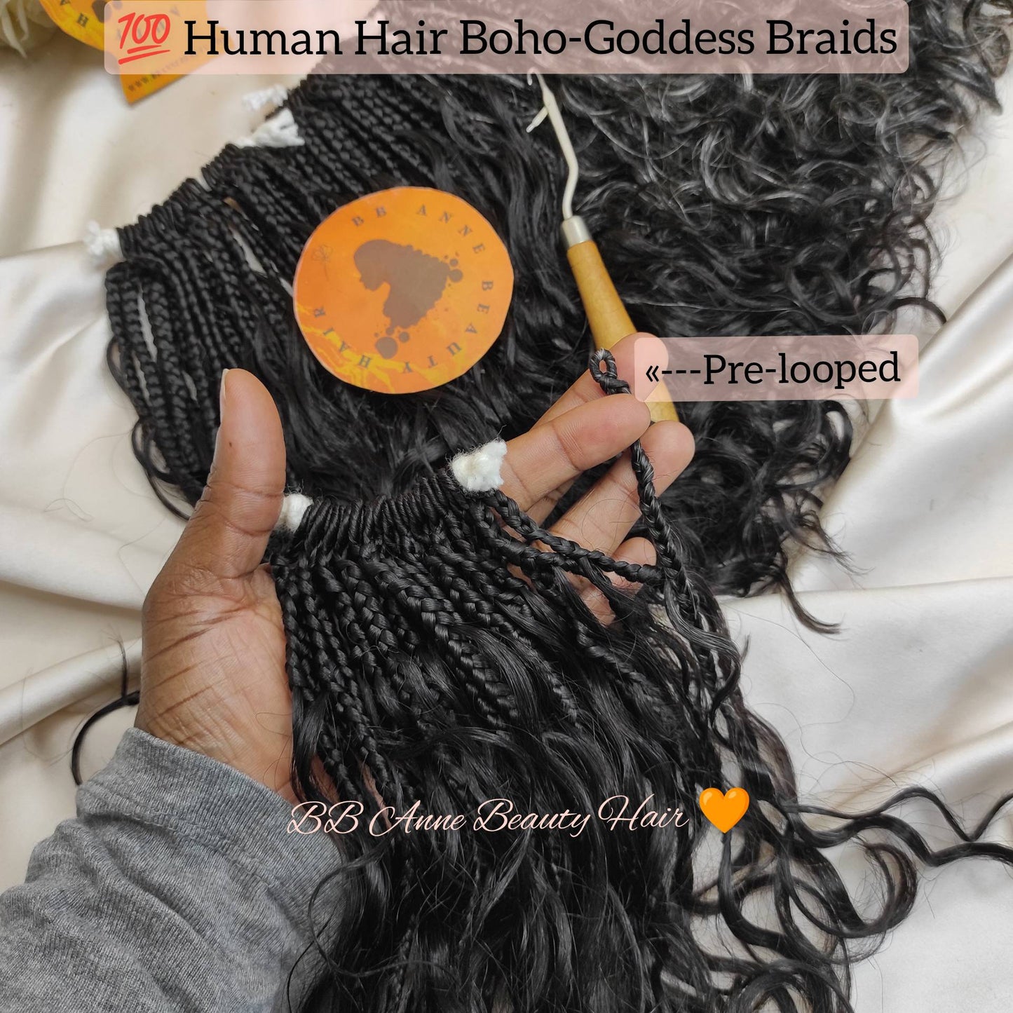 100% HUMAN HAIR BOHO-GODDESS Braids 3X ||Extra Volume || Crochet Braids