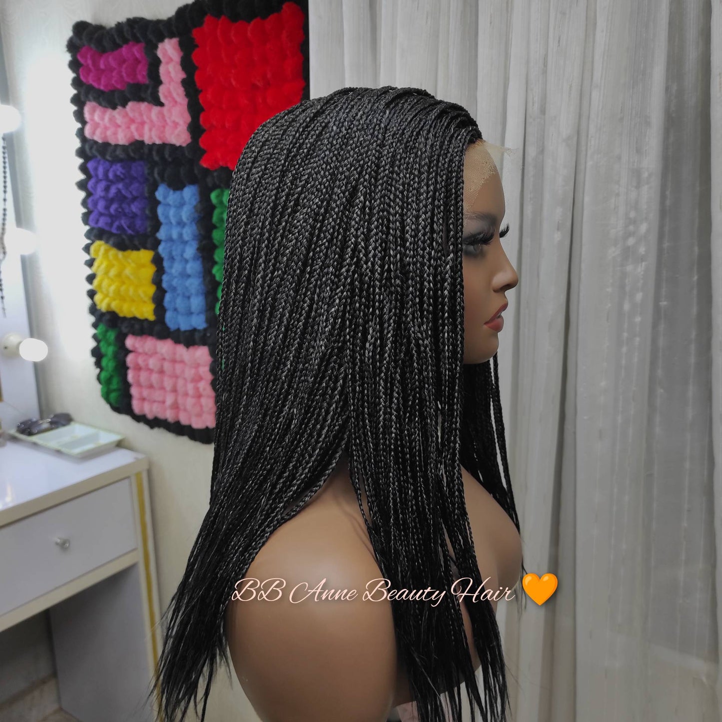 SIDE-PART MICROBRAIDS | 13x6" Lace Frontal | Box Braids