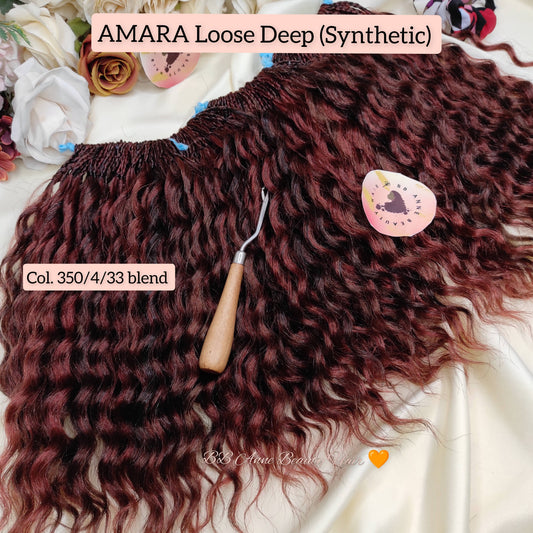 AMARA Loose Deep Curls || Pre-Braided Synthetic Fibre Crochet Braids