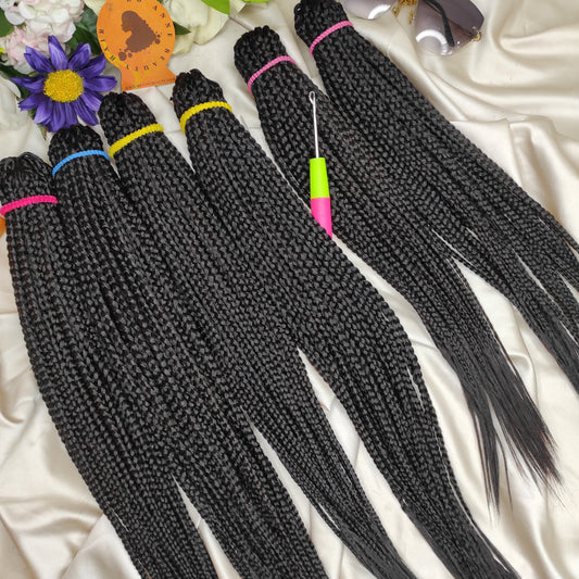 BOX BRAIDS CROCHET HAIR || STRAIGHT BRAIDS