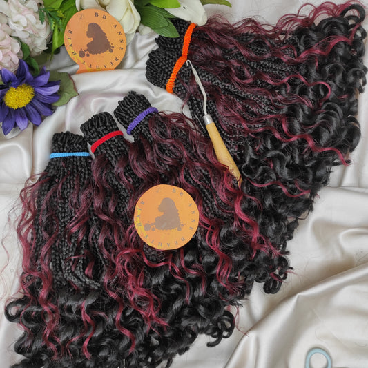 Tresses bohémiennes bouclées (tresses bohèmes aux pointes bouclées) || Boucles synthétiques || Tresses au crochet