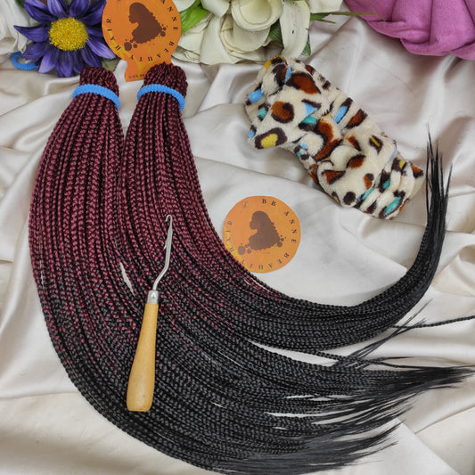 REVERSE OMBRE Straight Braids || Crochet Braids