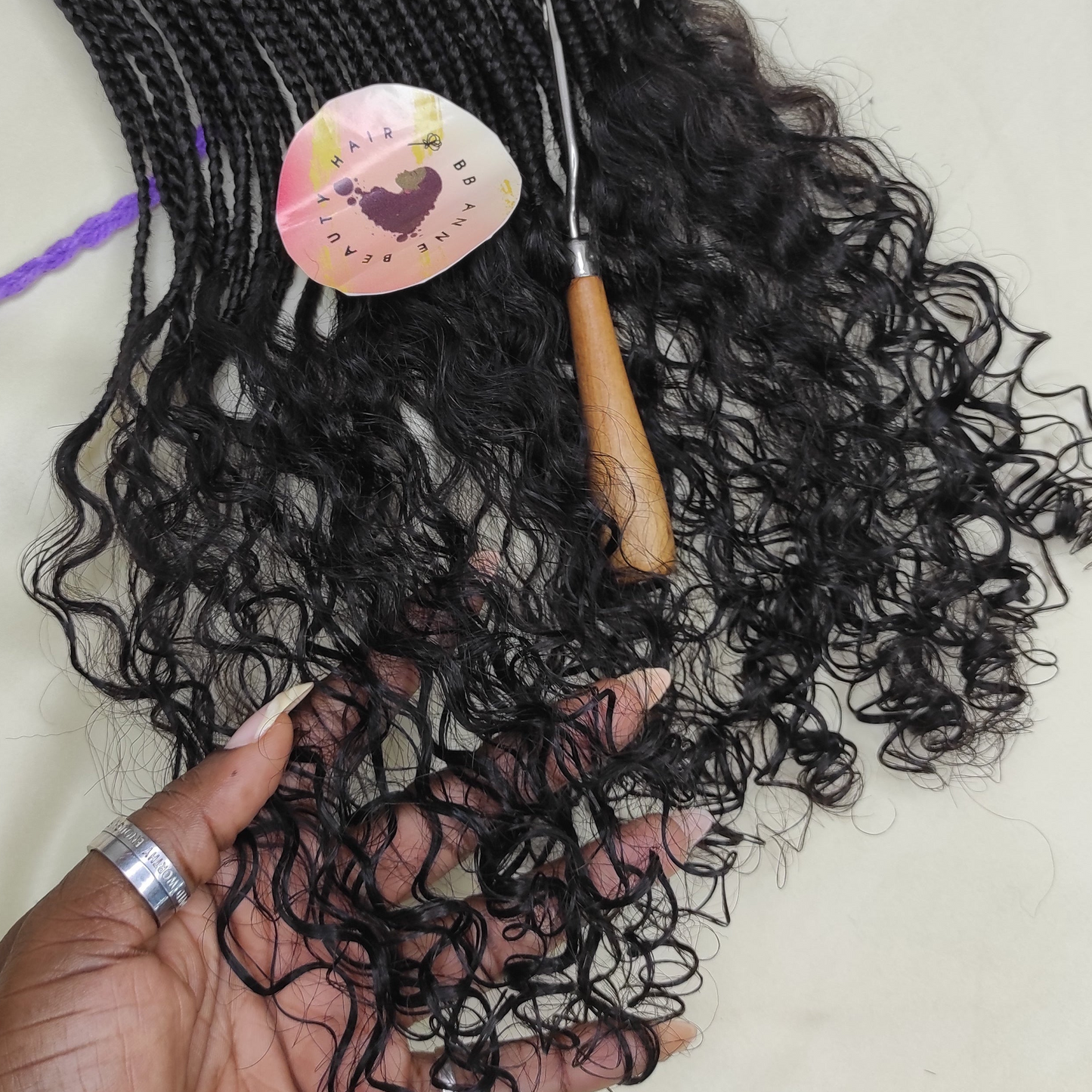 GODDESS BOX BRAIDS WITH 100% HUMAN HAIR CURLS || Crochet Braids
