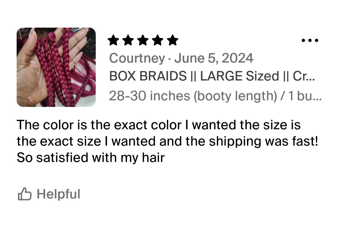 BOX BRAIDS CROCHET HAIR || EXTRA LARGE JUMBO SIZE