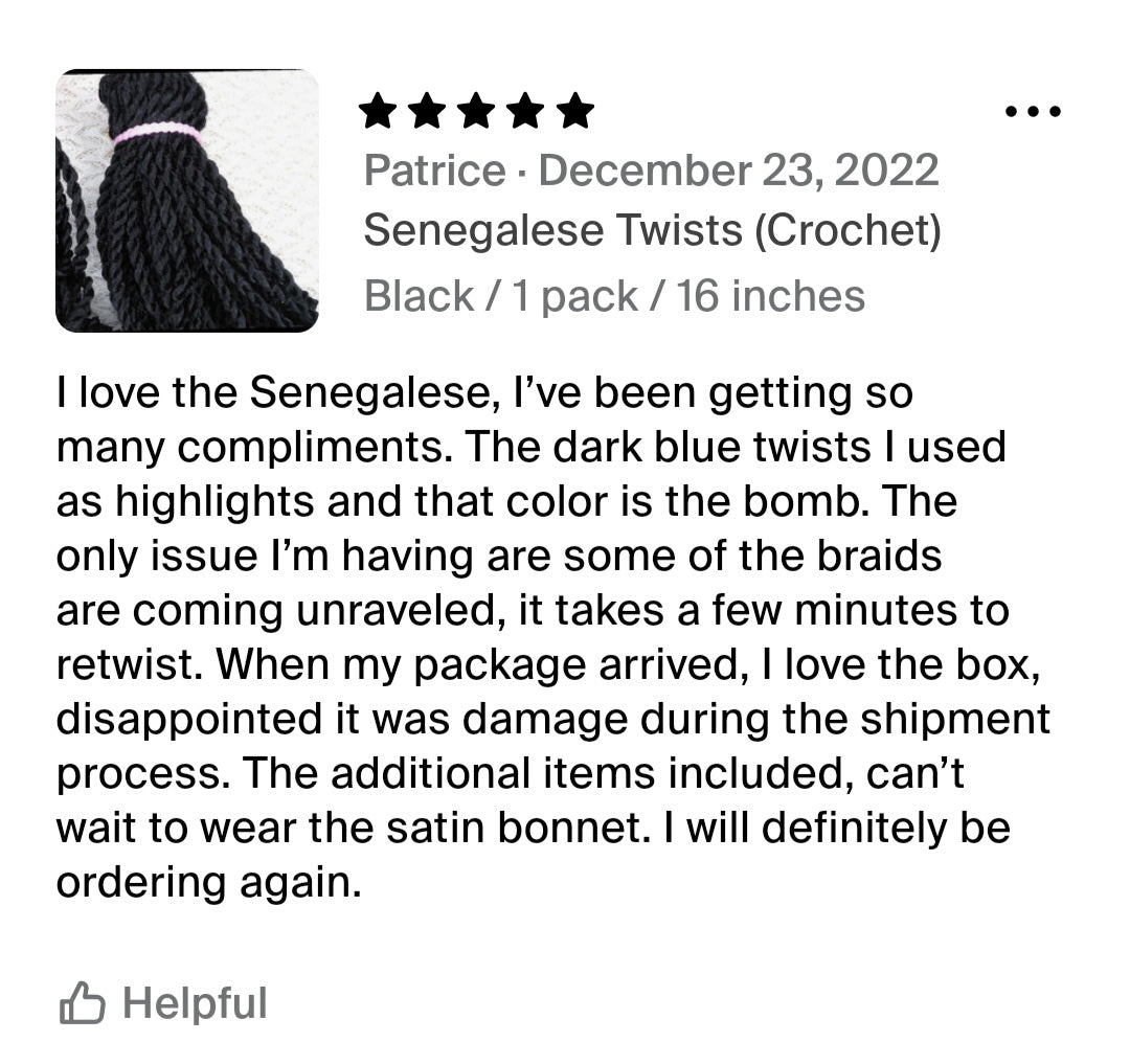 Torsades sénégalaises || Torsades au crochet