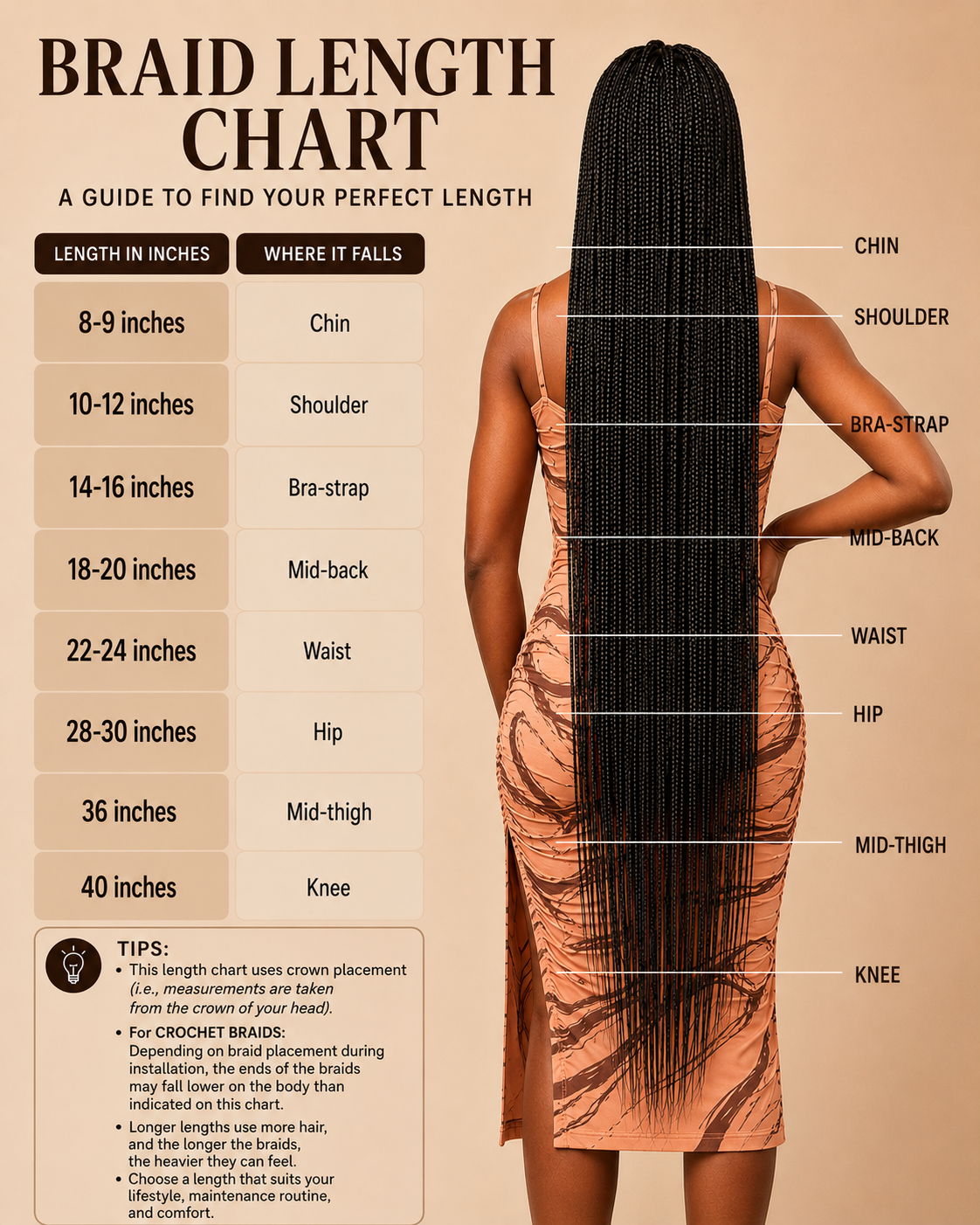 bb anne beauty braids length chart