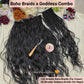 Boho braids and Goddess braids hair extension set. 120 strands of boho braids for the crown and 40 strands of goddess braids for the nape.